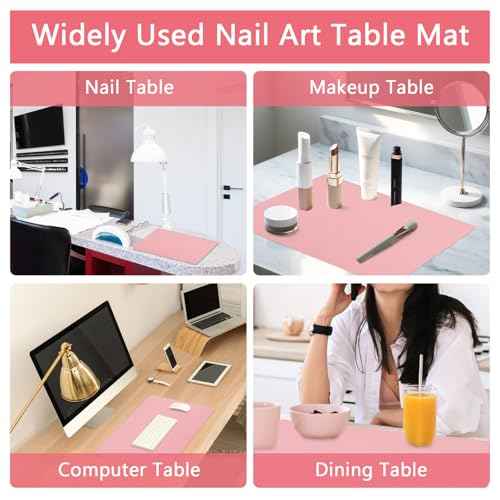 Nail Art Table Mat, Soft Nail Arm Rest Pad for Acrylic Nails, Foldable Nail Hand Rest Pillow Manicure Pad Nail Training Mat for Nail Cushion Nail Table Pad Desk Mat for Nail Technician Salon