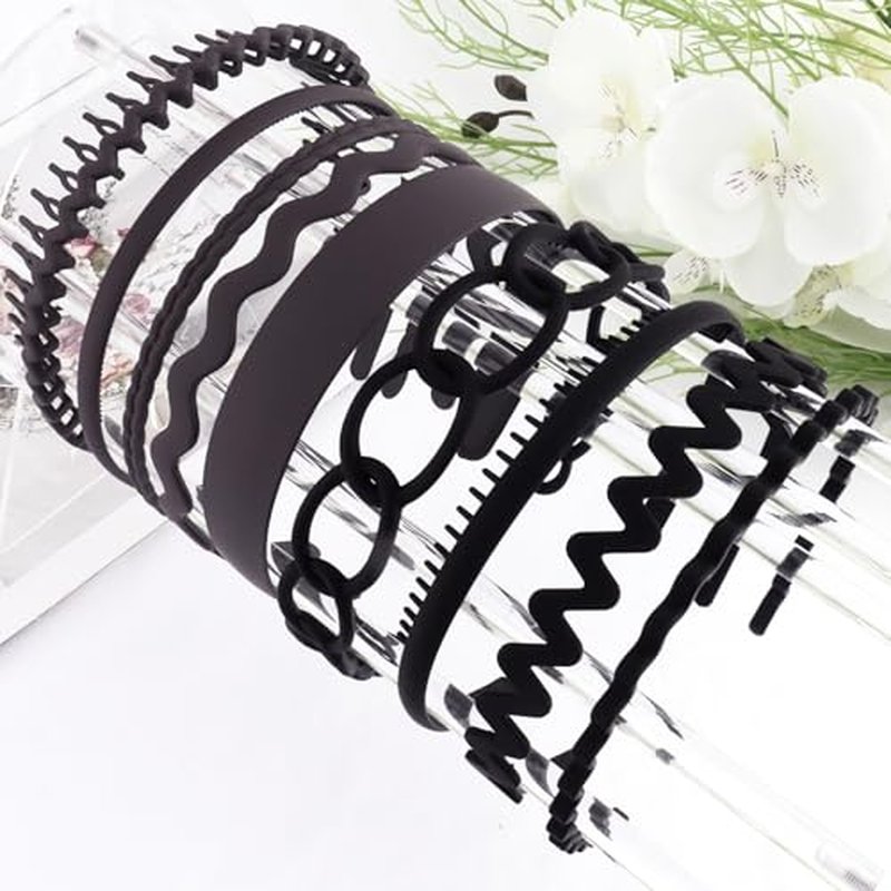 9-Pack Teeth Headbands with Non-Slip Comb Design
