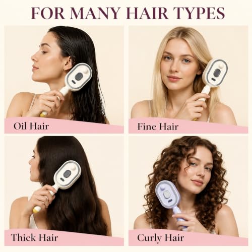 Electric Spray & Massage Hair Brush - 3-In-1 Detangling Comb