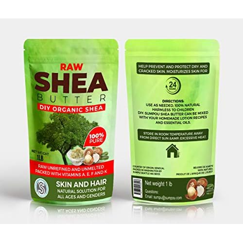 Organic Shea Butter DIY - 16 oz Unrefined, Pure, 100% Natural, Handmade and Fragrance Free | Hair and Body Butter ¡¦