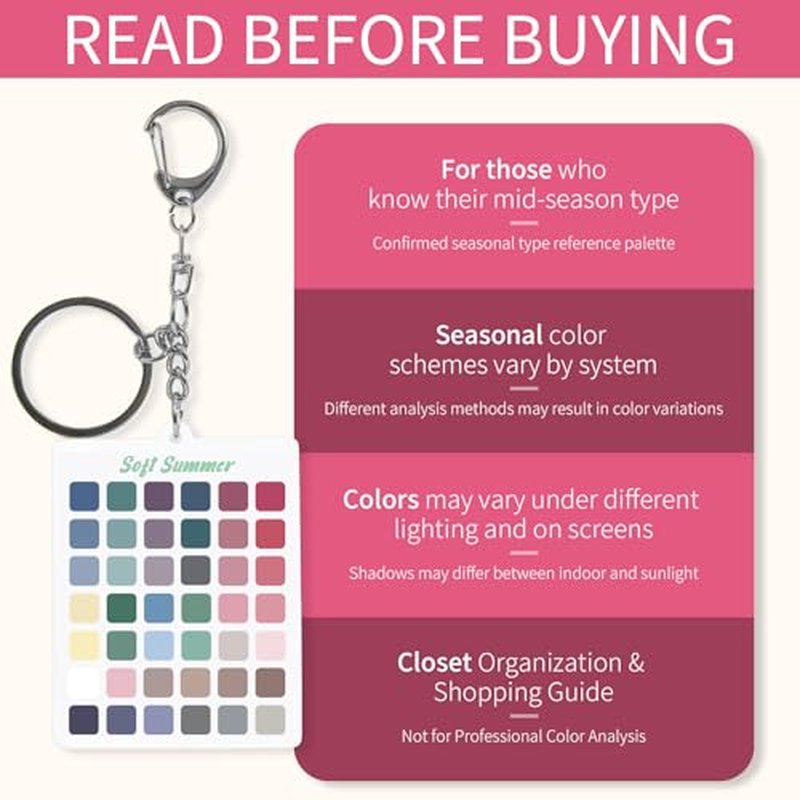 Seasons Color Analysis Swatch Keychain | Portable Seasonal Palette