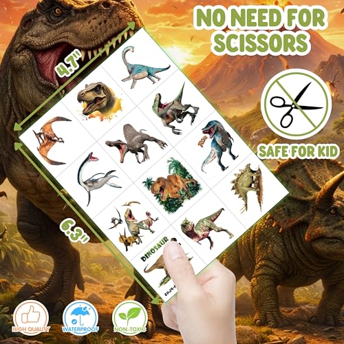 72 Pc Dinosaur Party Favors Set - LED Lights & Tattoos
