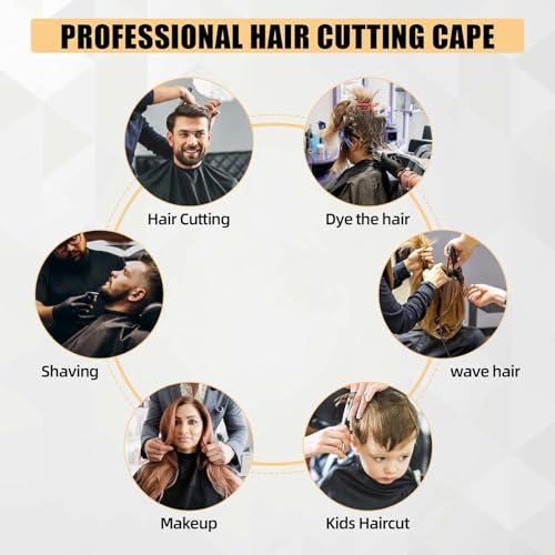 Professional Haircut Cape with Snap Closure & Neck Duster