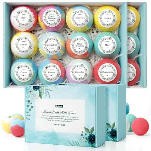 Bath Bombs for Women, 24pcs Handmade Natural Bath Bomb, Stocking Stuffers, Bath Bomb with Shea Butter, Mothers Day Presents for Mom, Amazing Present for Her, Wife, Girlfriend, Mother(2 Sets)