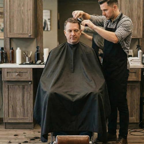 Waterproof Barber Cape 51x59 Inch Anti-Static Salon Cape with Adjustable Snap Closure - Variation 1
