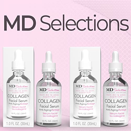 Collagen Serum with Facial Moisturizer - Peptide Collagen Serum for Face, Lifting, Plumping, & Firming Collagen Facial Serum Improves Elasticity, Reducing Acne (1+1 Fl Oz, 2-Pack)