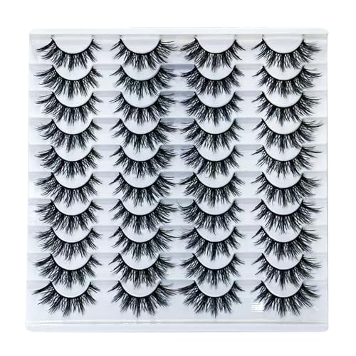 20 Pairs 5D Wispy Cat Eye Faux Mink False Eyelashes