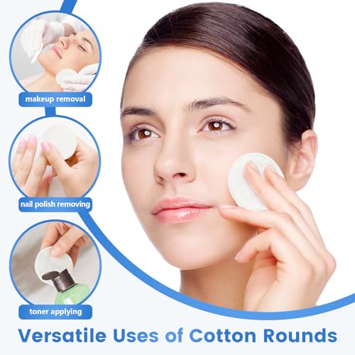 160 Cotton Rounds - Soft, Lint-Free Makeup Remover Pads