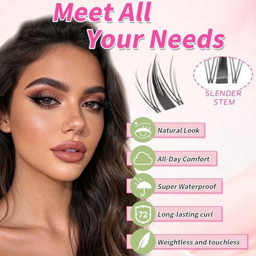 Manga Lash Clusters Kit-Eyelash Clusters.Wispy Lash Clusters Kit. Lash Clusters.Pro Lash. False Eyelashes & Adhesives. Diy Lash Extension Kit(Fairy kit 120pcs)