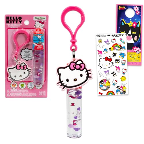 Hello Kitty Lip Gloss Bundle - 2 Tubes with Keychain & Stickers