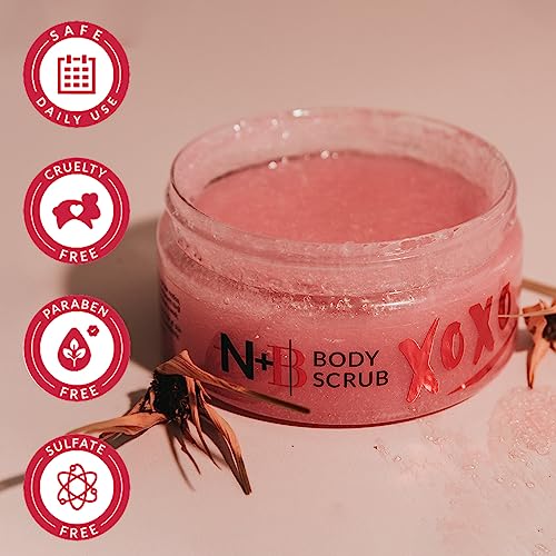 N+B Sugar Body Scrub | Invigorates and Brightens Skin | Oil Free | Removes Impurities Leaving Skin Soft and Moisturized | Formulated with Pomegranate Seed Extract and Agave | Made in the USA | 9.5oz