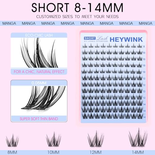 Manga Lash Clusters Kit 8-14mm CC Curl Wispy Eyelash Extensions