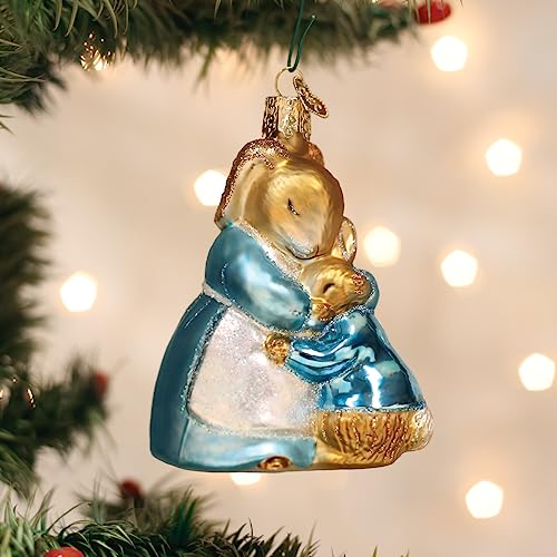 Old World Christmas Mrs. Rabbit and Peter Glass Blown Ornament for Christmas Tree