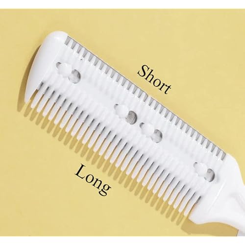 ALAZCO Combo Set, White Plastic Personal Double Edge Razor Comb Hair Beard Bikini Trimmer and Mini 3-Razor Black Plastic MANUAL TRIMMING Comes with 12 Extra Blades