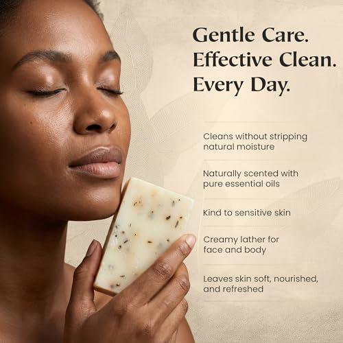 Organic Soap Bar Set - 6 Pack, Cold Process Natural Bar Soap for Women & Men for Sensitive Skin, Body, Face and Hands, Leaping Bunny Certified, Aromatherapy Bath & Shower Gift Set, Made in USA