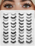 20 Pairs False Eyelashes - Natural to Fluffy Variety Pack