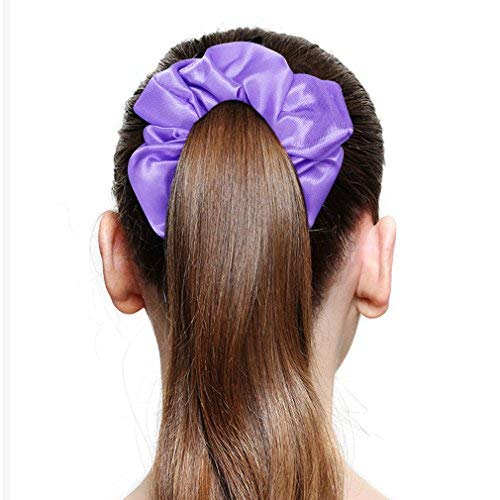 Jaciya 12 Pack Elastics Band Hair Scrunchies Purple Satin Scrunchy Elastic Hair Bobbles Scrunchies Hair Ties Ponytail holder Hair Accessories for Women Girls