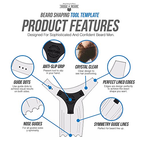 Beard Shaper & Barber Pencil, Beard Lineup Tool, Great Beard Guide Shaping Tool for Men, Beard Lineup Guide Template Thats Perfect for Styling and Edging, With Beard Comb