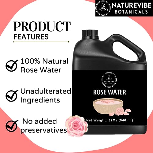 Naturevibe Botanicals Premium Rose Water 32oz and Moringa Seed Oil 32oz | Oil Combo
