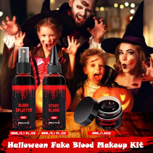 Fake Blood Makeup Kit 3PC - Halloween SFX Cosplay Costume