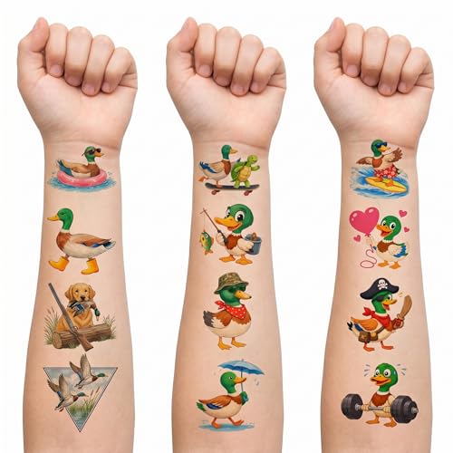 96pc Mallard Duck Temporary Tattoos for Kids