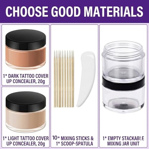 Tattoo Cover Up Makeup Kit - Waterproof Skin Concealer for Scars & Blemishes