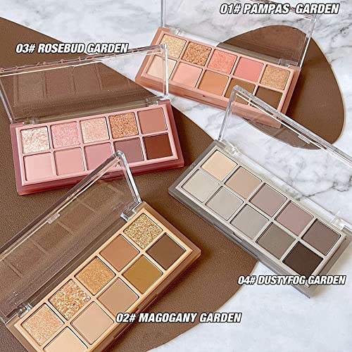 10 Color Eyeshadow Palette - Matte & Shimmer Nude Eye Makeup