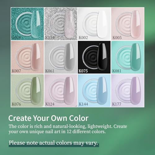 12-Color Nail Dip Powder Kit - Long-Lasting DIY Dipping Powder Set