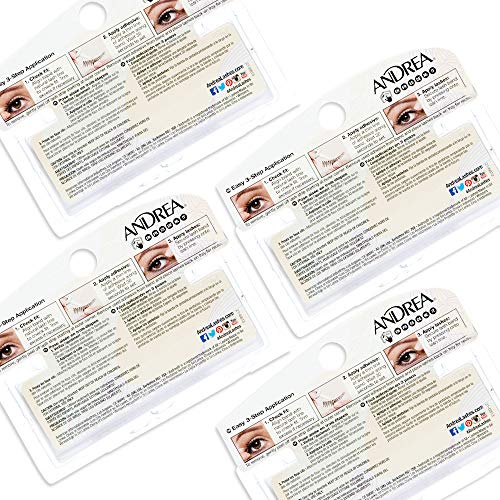 Andrea False Lashes Style 33 Black - 4 Pairs Reusable Strip Lashes