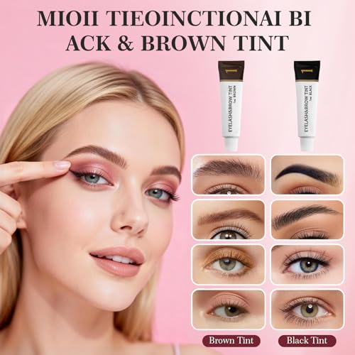 Eyelash & Eyebrow Tint Kit, 2-in-1 Professional Lash & Brow Color