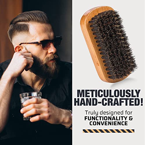 Wooden Beard and Comb Set for Men - Perfect for Beards Head Hair and Mustaches Men's Grooming Kit for Styling, Applying Beard Oils and Balms for Better Hair Care Growth and Impressive Hair Health