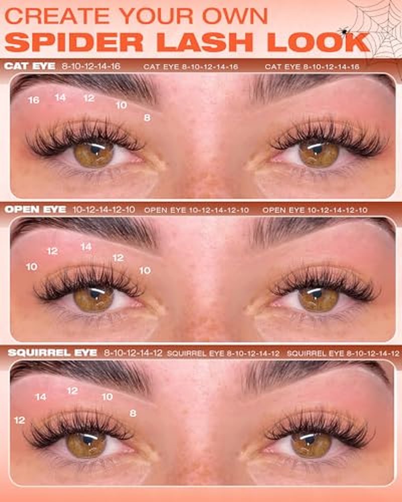 Geeneiya Spider Lash Clusters - 8-16MM Wispy Eyelash Extensions