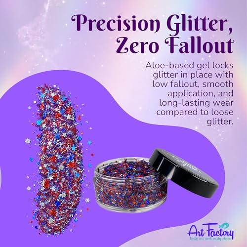 Art Factory Fireworks Body Glitter Gel – Red White Blue