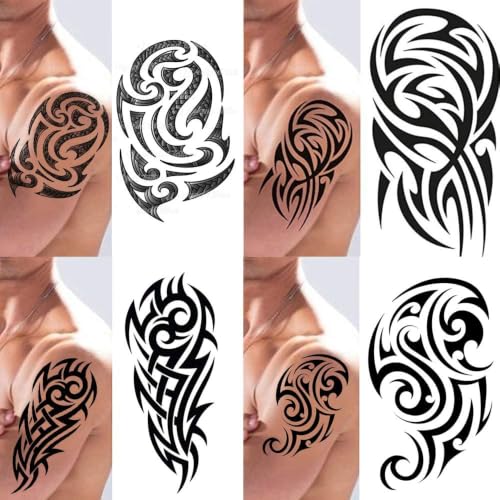 4-Pack Tribal Temporary Tattoos - Hawaiian Polynesian Body Art