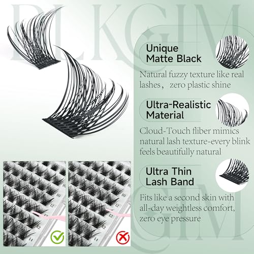 Lash Clusters DIY Eyelash Extensions 144 Pcs D Curly 0.07mm