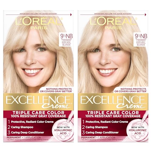 L'Oreal Paris Excellence Crème Hair Color 9.5NB Lightest Natural Blonde - 1 Count (Pack of 2)