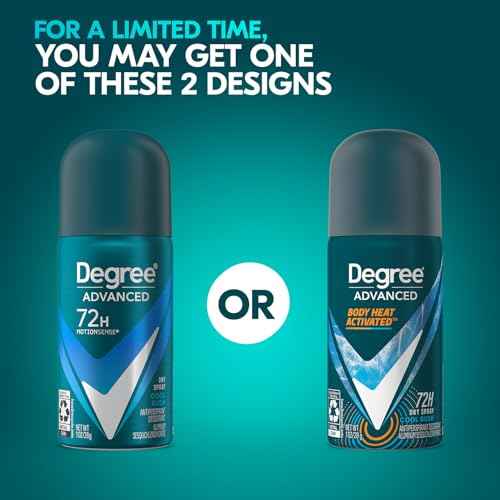 Degree Men¡¯s Travel Deodorant Antiperspirant 3-Pack ? 72H Advanced Protection Dry Spray, Cool Rush Scent, 1 Oz Ea