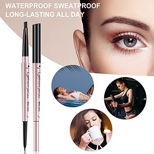 Dual-End Eyebrow Pencil with Trimmer - Waterproof Dark Brown