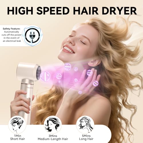 5-in-1 Hair Dryer Brush Set with Auto Wrap Curlers - Beige