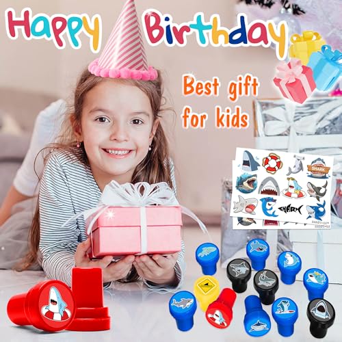 36PCS Shark Party Favors Set - Tattoos & Stamps