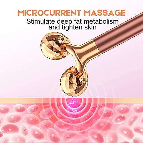 2-in-1 Electric Facial Massager Kit with 3D Roller & T-Shape