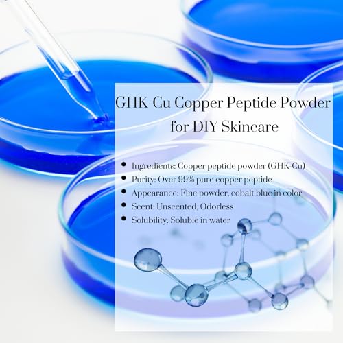 Skin Perfection GHK-Cu Copper Peptide Powder 99.7% Pure ? DIY Copper Peptides Serum for Face and Scalp - Cosmetic-Grade GHK-Cu - 1 Gram Creates Up to 100ml for Fuller Hair and Smoother Skin