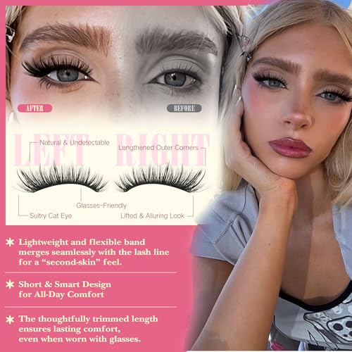 Cat Eye Eyelash Clusters Volume Spiky Manga Wispy Cluster Eyelash Extensions Fairy Lash Clusters 10-18mm DIY Individual Lash Extension Lightweight Lashes Clusters