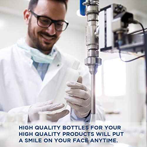 25 PCS Empty White HDPE Bottle 8 oz - Cosmo Round Plastic Bottles - 24/410 Neck White Disc Cap - 24 mm Foil Pressure Seal for Freshness and Leak Prevention - Phthalate Free Approved for Safe Cosmetics