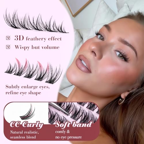 Pleell Wispy Eyelash Clusters 10-16mm Natural Fluffy DIY False Lashes A.Variation