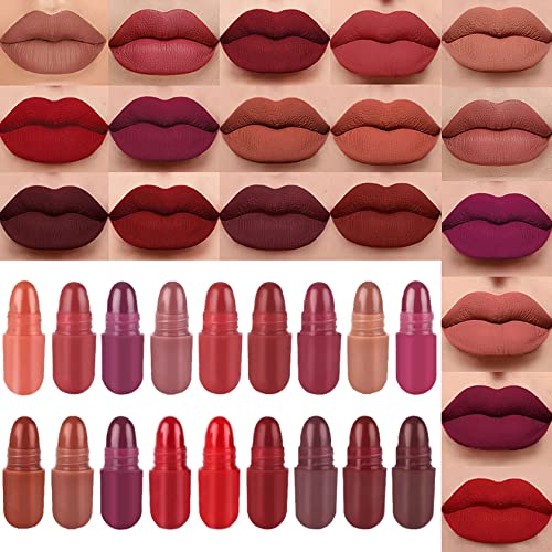 18 Colors Mini Matte Capsule Lipstick Set - Long Lasting