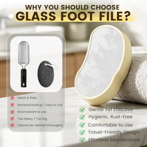 BEZOX Nano Glass Foot File - Compact Callus Remover & Foot Scrubber