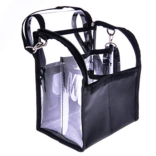 Trave Medium Makeup Brush Buddy Makeup Brush Holder Bag Cosmetic Kits Beauty Accessories Storage Organizer Bag with 4 Dividers & Shoulder Straps