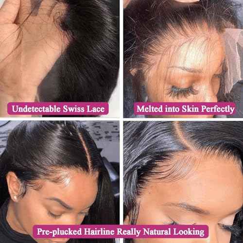 30 Inch 13x6 Lace Front Wigs Human Hair 200% Density Body Wave HD Lace Front Wigs Human Hair Pre Plucked Glueless Body Wave Lace Frontal Wigs Human Hair for Women
