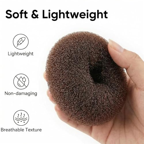 Hair Bun Maker Set with 3 Donut Shapers, Foam, Twist Clip & Pins
